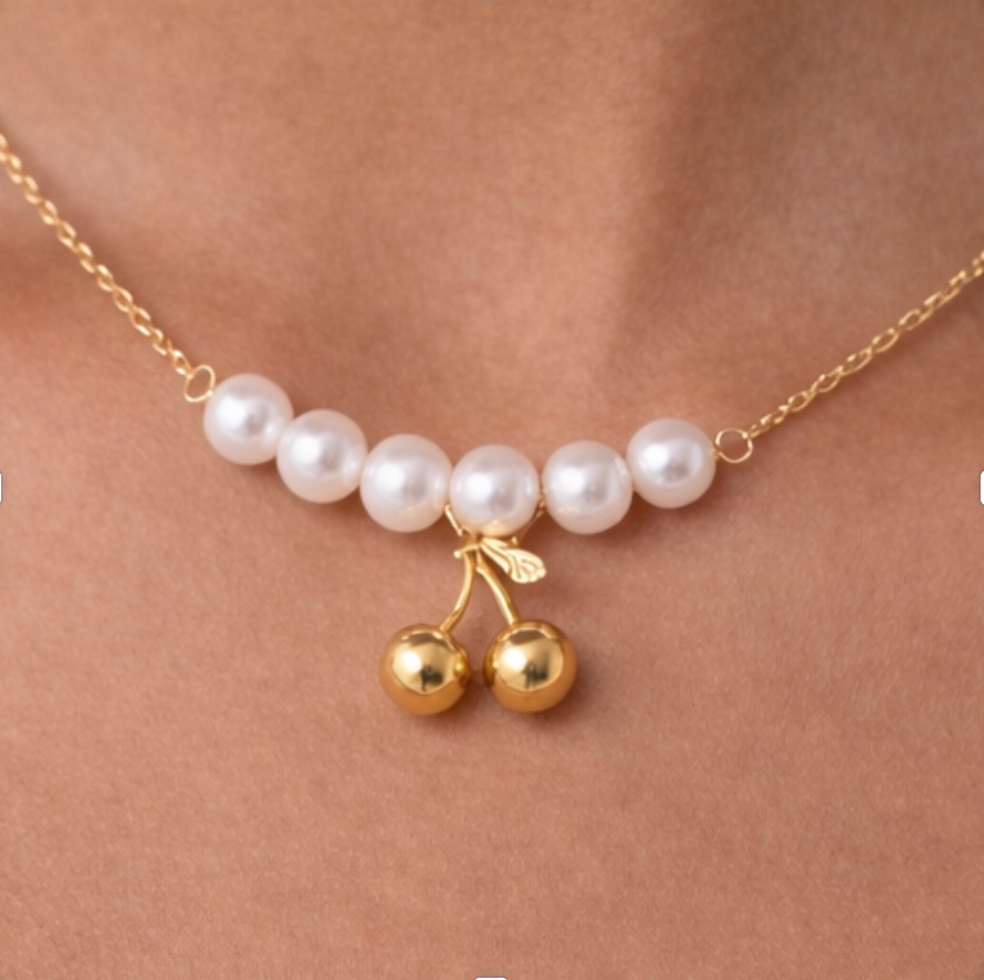 Cherry Pearl Pendant Necklace