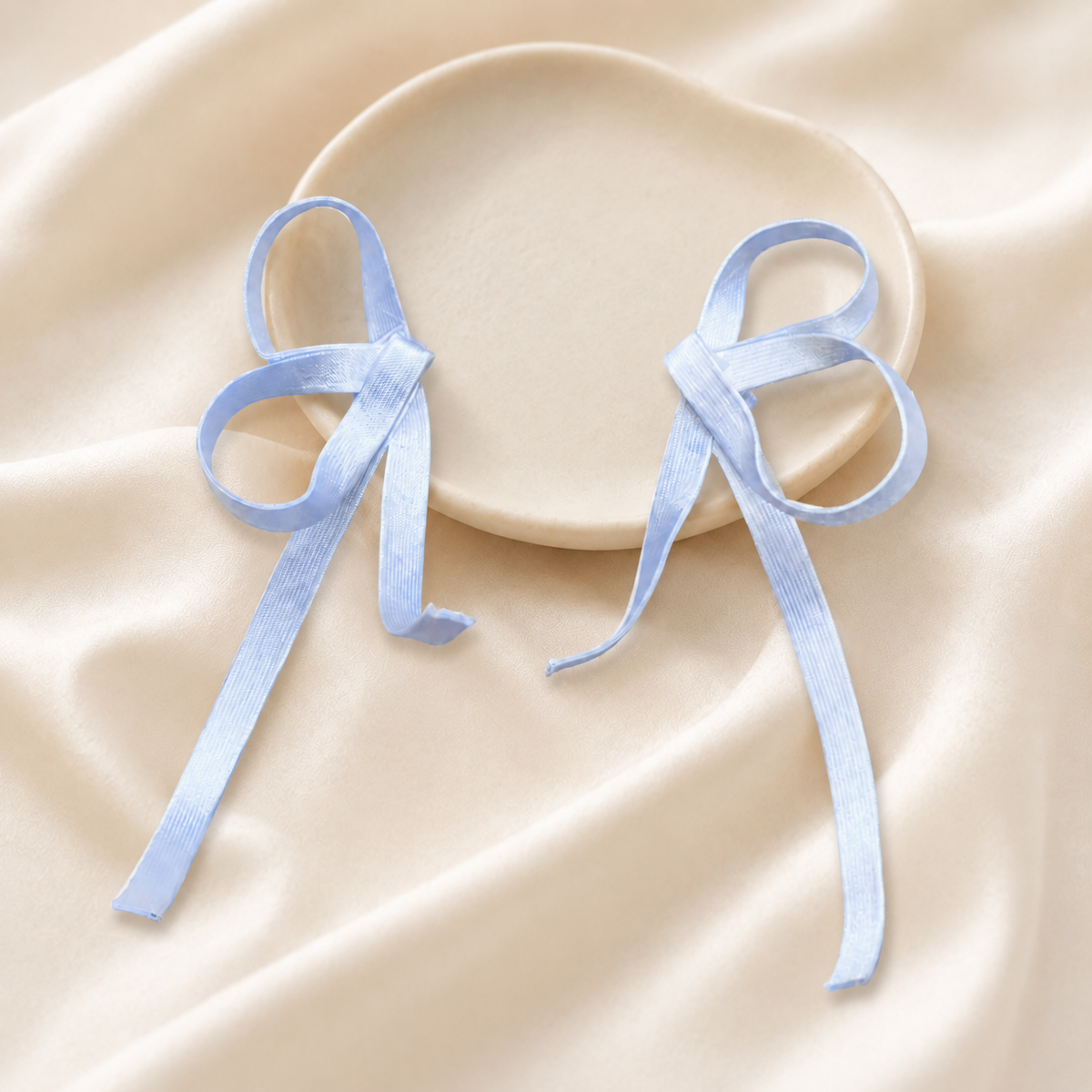 Convertible Blue Ribbon Earrings