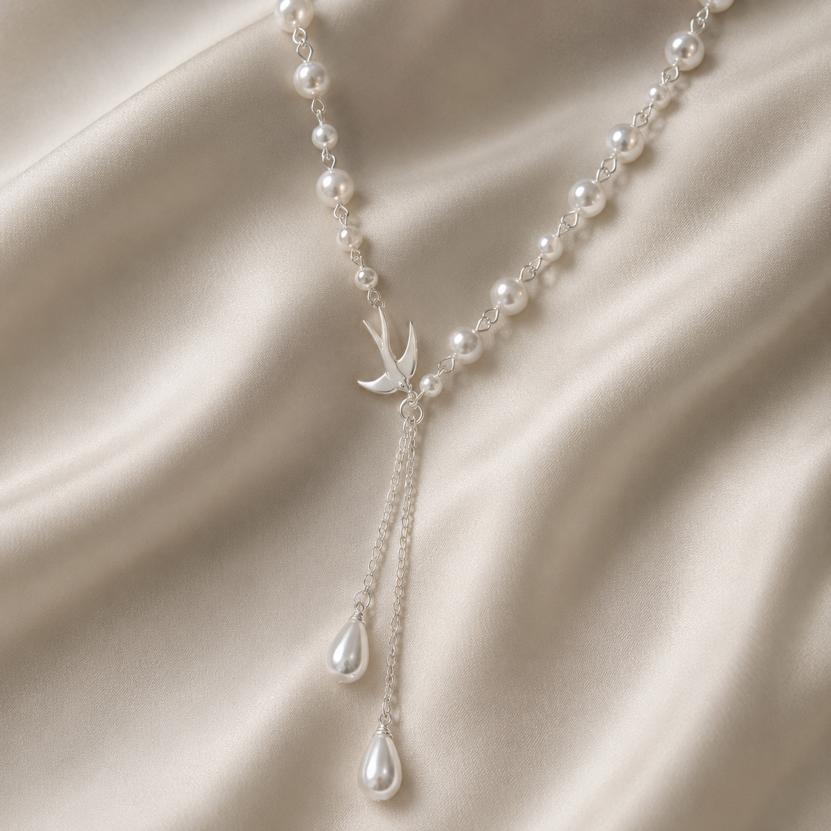 Swallow Pearl Drop Necklace