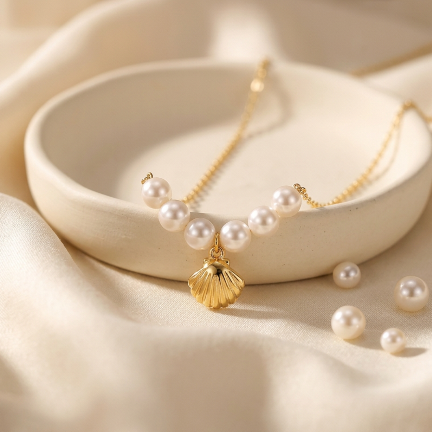 Ocean Shell Pearl Necklace