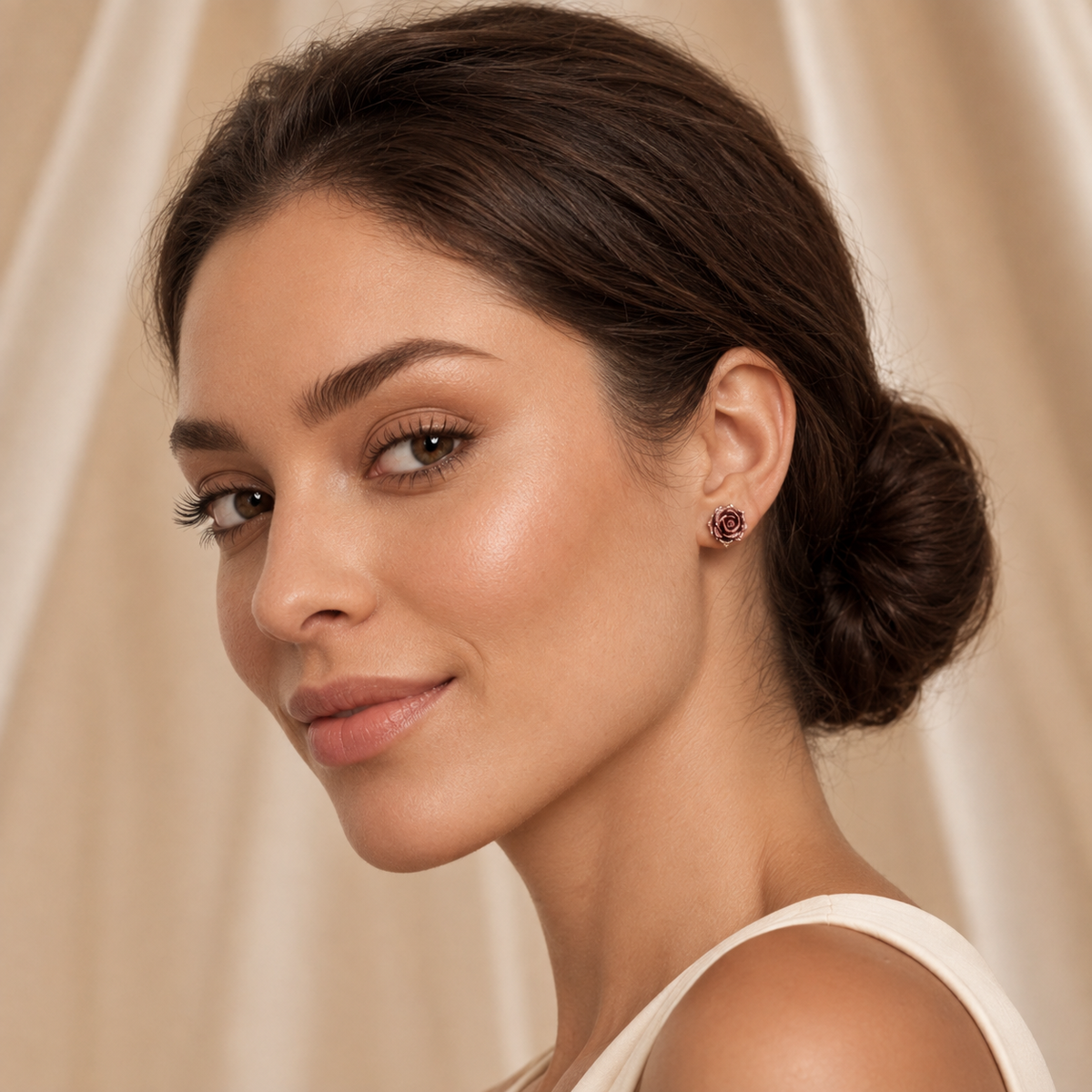 Vintage Rose Stud Earrings