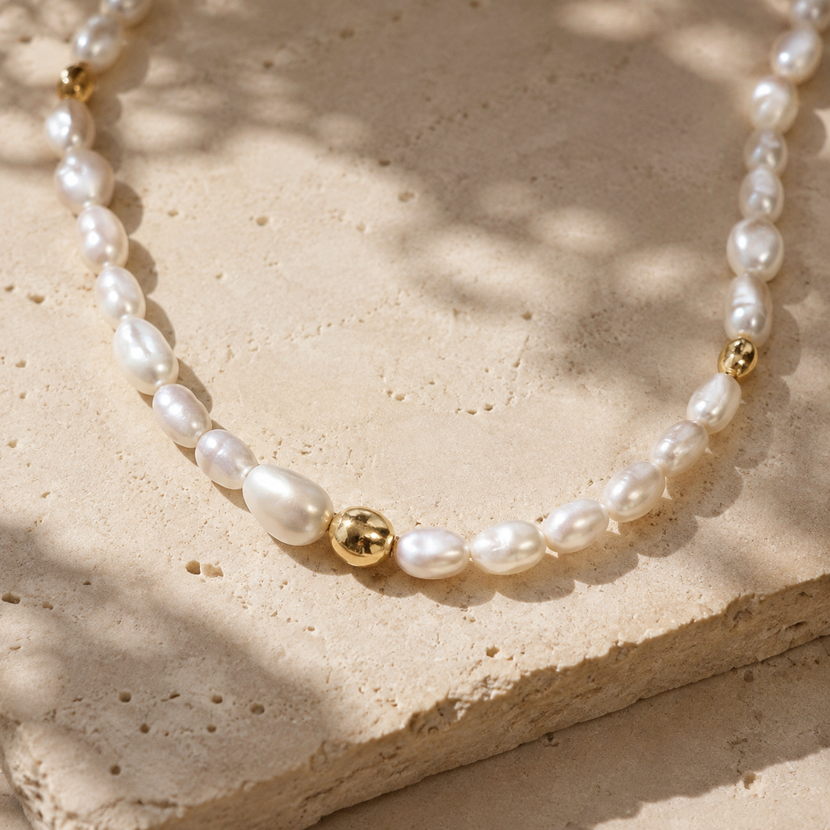 Sunlit Sea Baroque Pearl Necklace