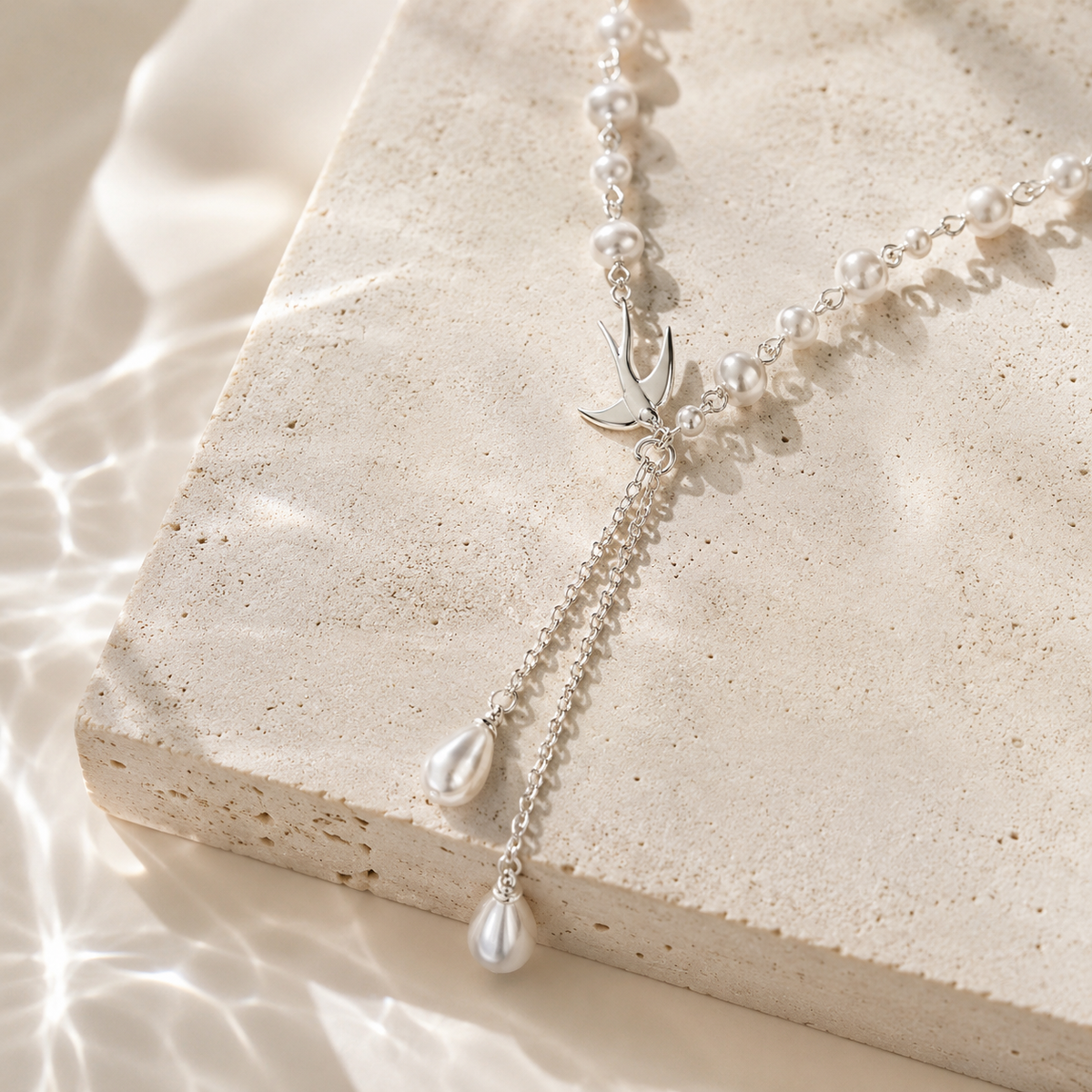 Swallow Pearl Drop Necklace