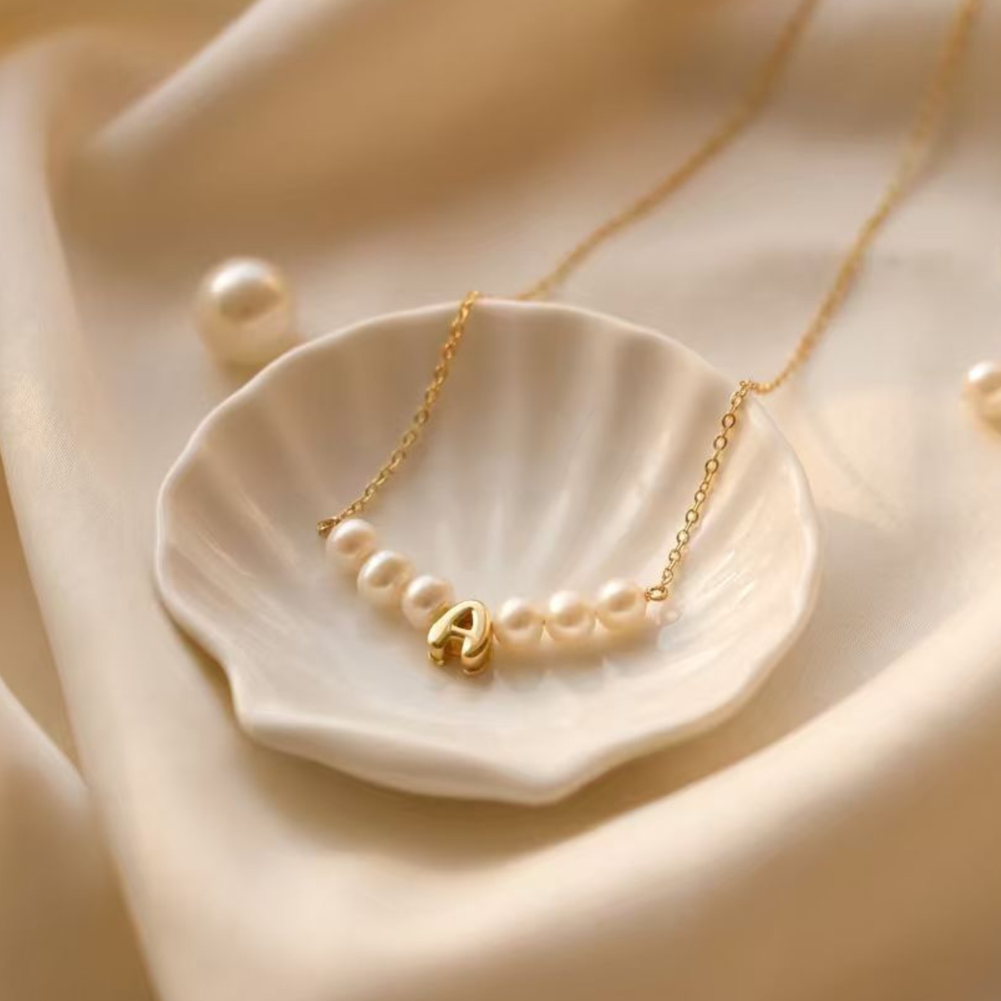 Custom Initial Freshwater Pearl Necklace