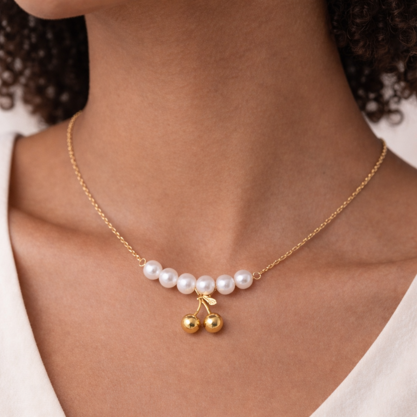 Cherry Pearl Pendant Necklace