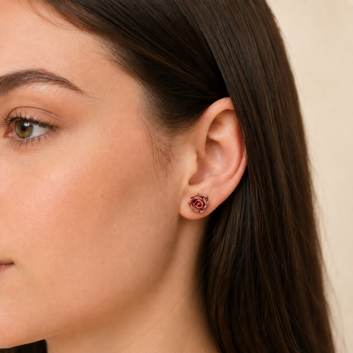 Vintage Rose Stud Earrings