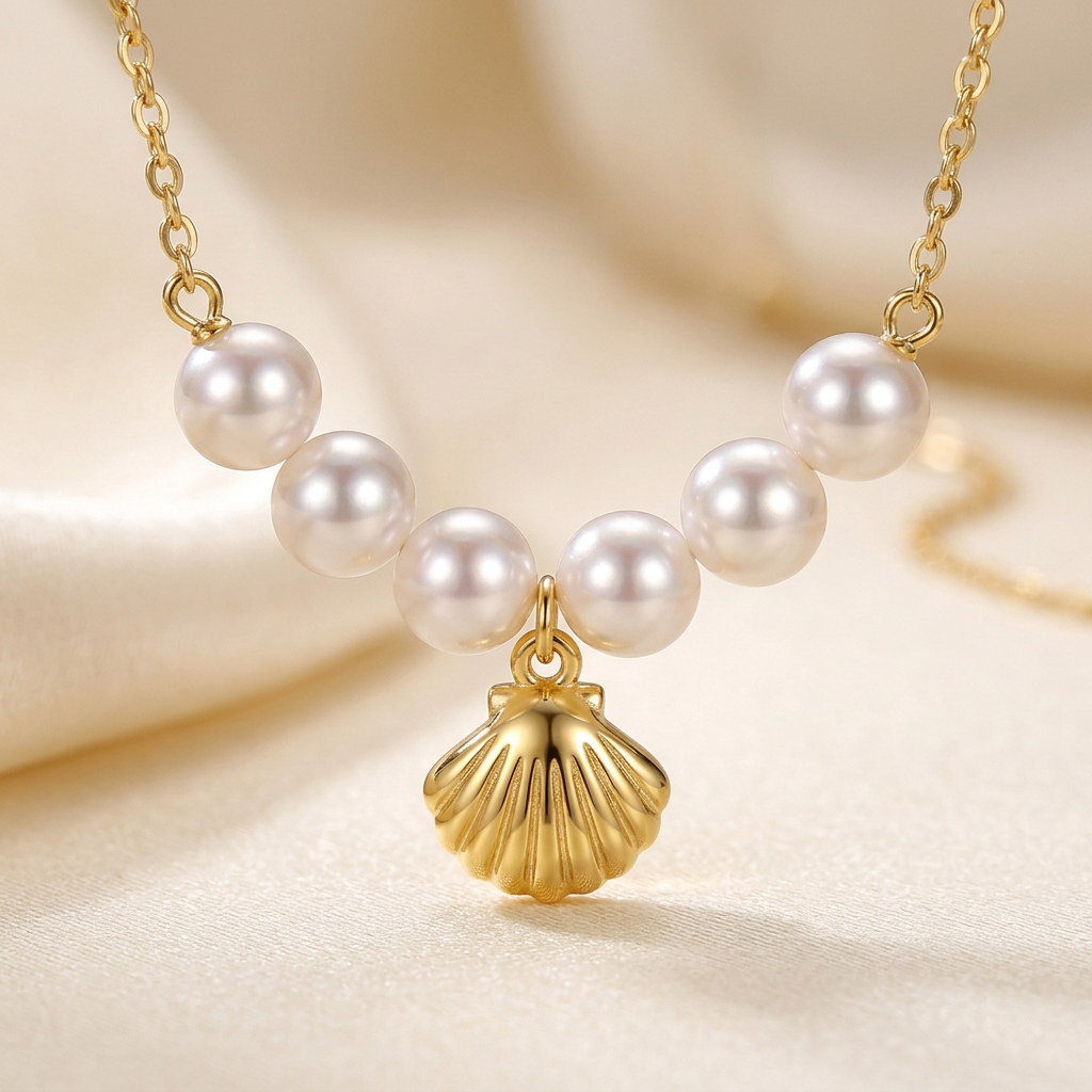 Ocean Shell Pearl Necklace