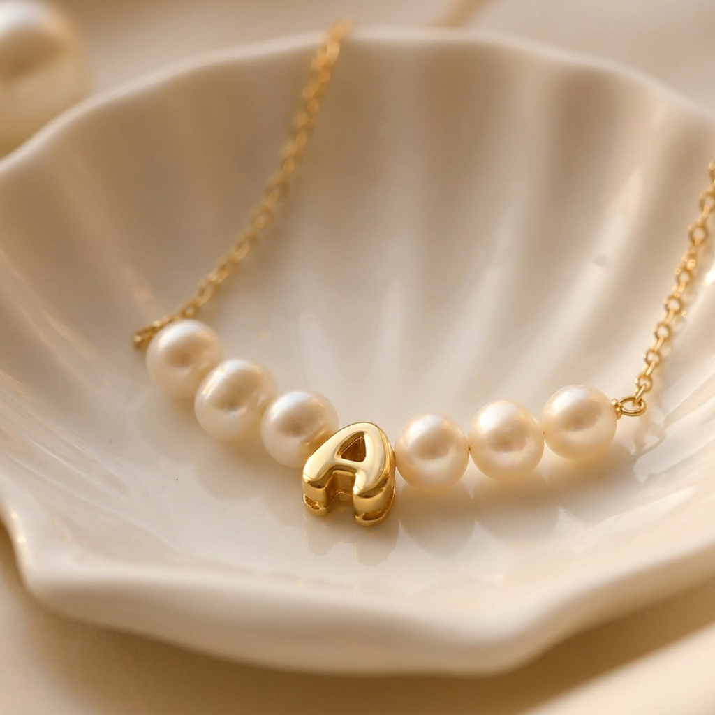 Custom Initial Freshwater Pearl Necklace